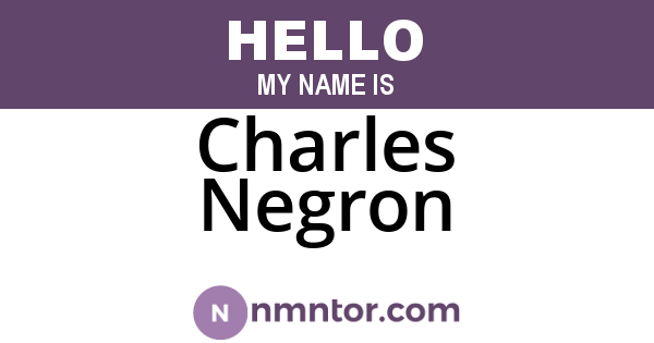 Charles Negron