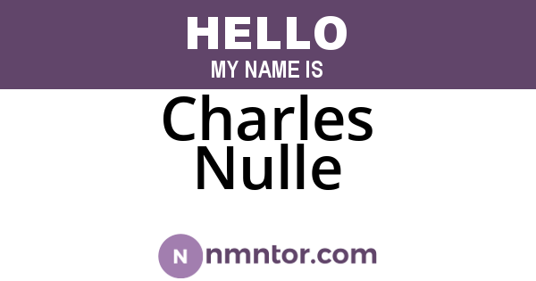 Charles Nulle