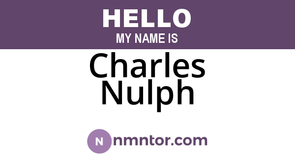 Charles Nulph