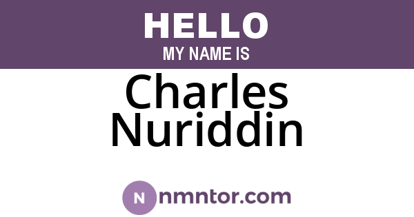 Charles Nuriddin