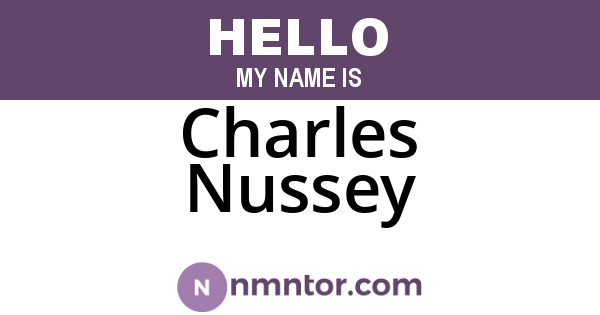 Charles Nussey