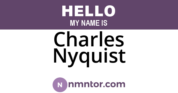 Charles Nyquist