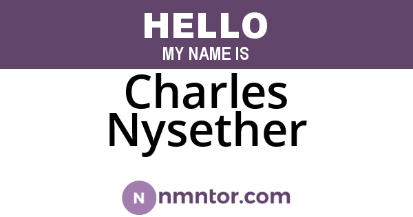 Charles Nysether
