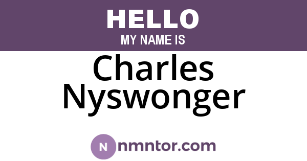 Charles Nyswonger