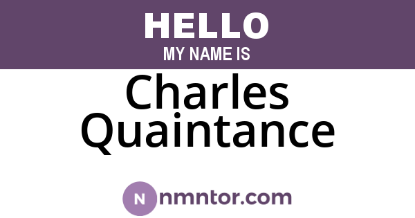 Charles Quaintance