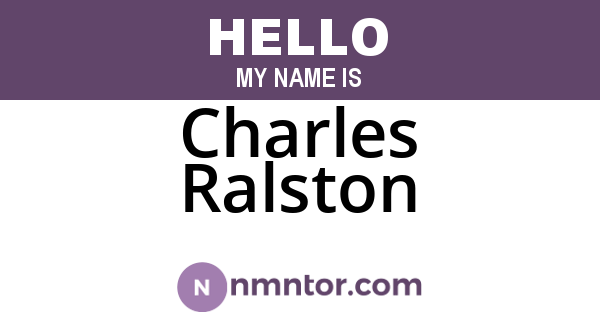 Charles Ralston