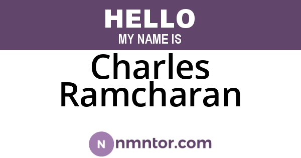 Charles Ramcharan