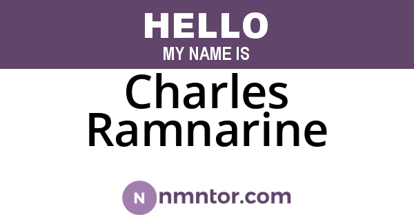 Charles Ramnarine