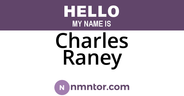 Charles Raney