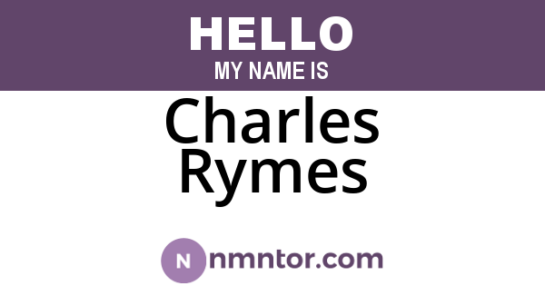 Charles Rymes