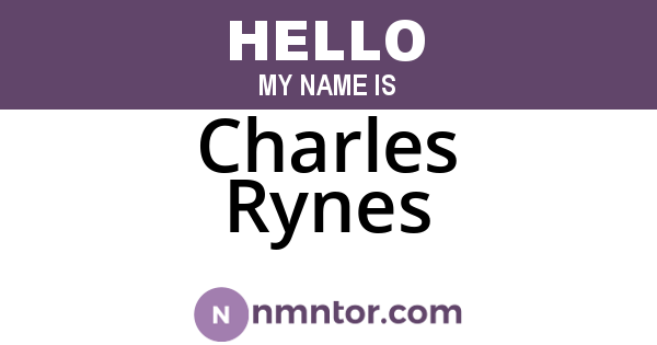 Charles Rynes