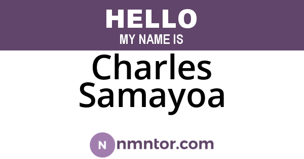Charles Samayoa