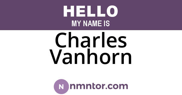 Charles Vanhorn