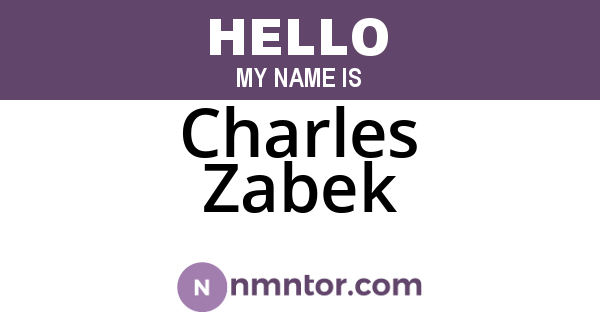 Charles Zabek