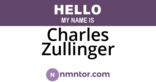 Charles Zullinger