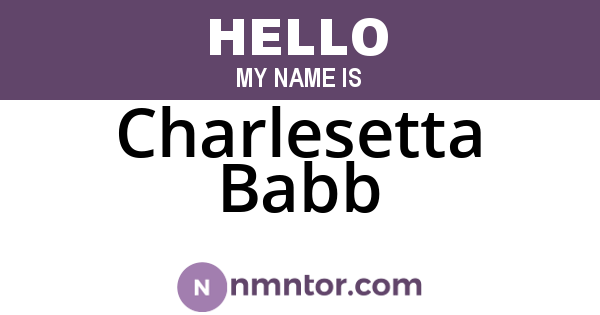 Charlesetta Babb