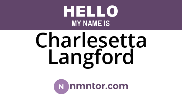 Charlesetta Langford
