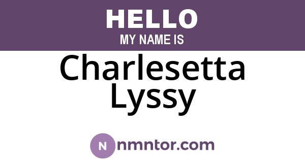 Charlesetta Lyssy