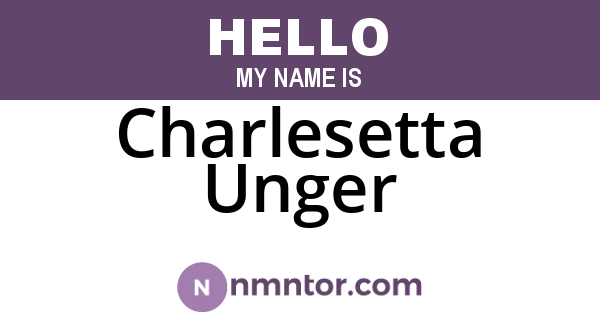 Charlesetta Unger