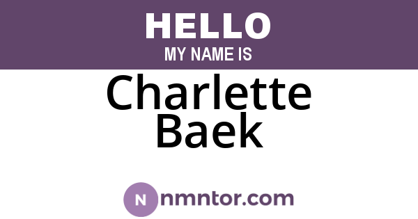 Charlette Baek