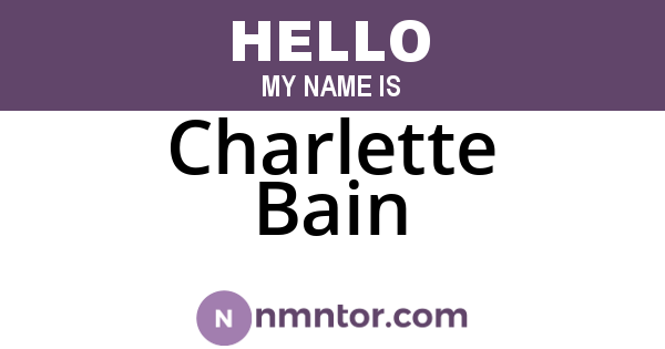 Charlette Bain