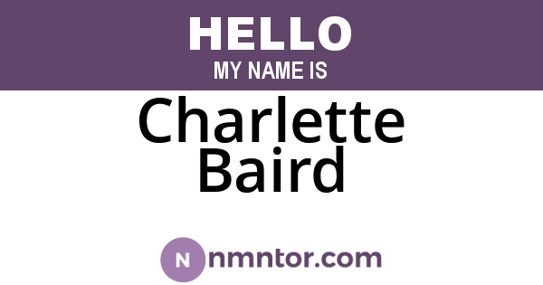 Charlette Baird