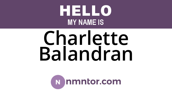 Charlette Balandran
