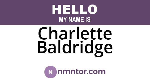 Charlette Baldridge