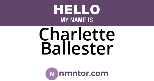 Charlette Ballester