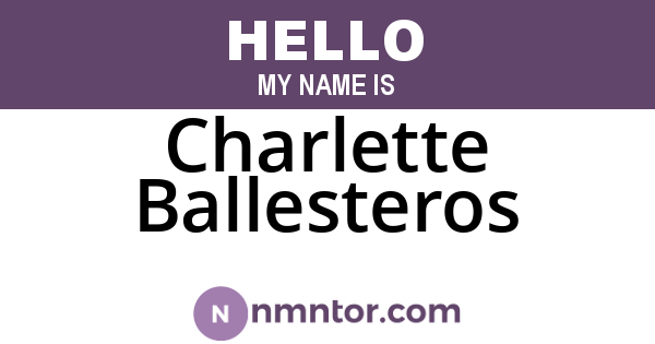 Charlette Ballesteros