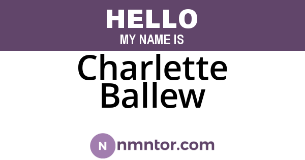 Charlette Ballew