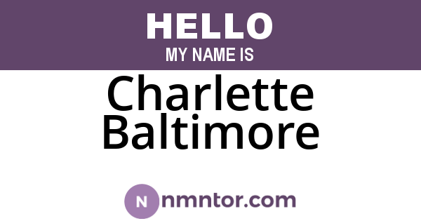 Charlette Baltimore