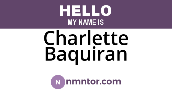 Charlette Baquiran