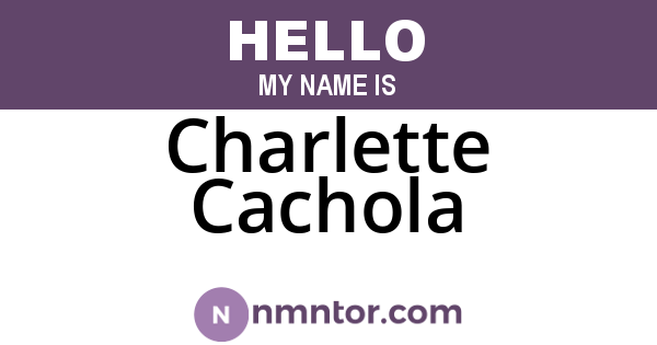 Charlette Cachola