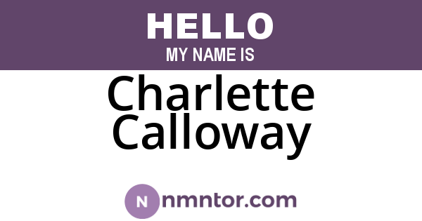 Charlette Calloway