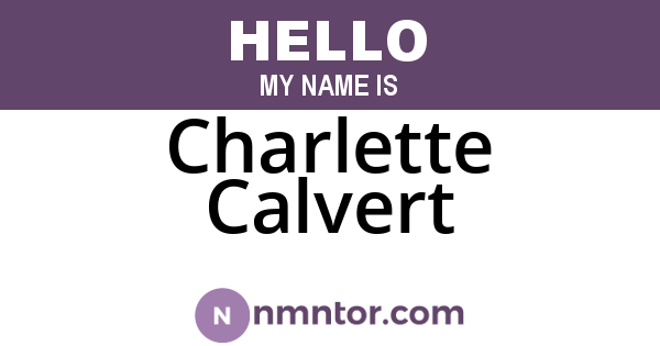 Charlette Calvert