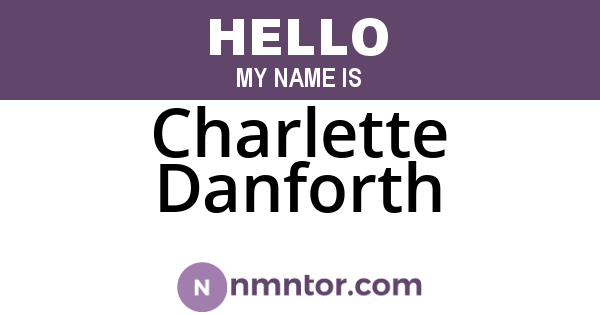 Charlette Danforth