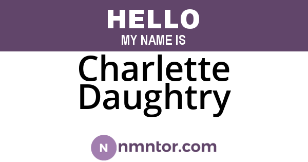 Charlette Daughtry