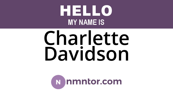 Charlette Davidson