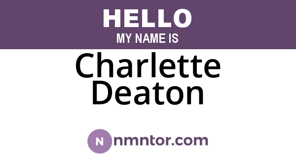 Charlette Deaton