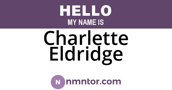 Charlette Eldridge