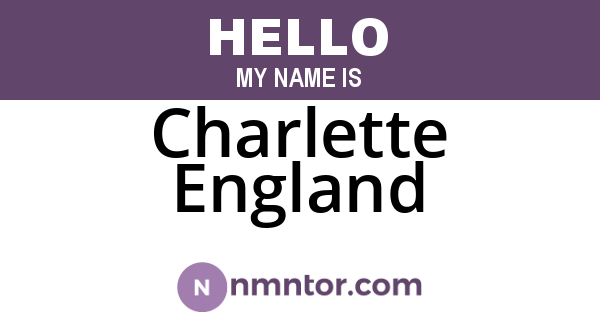 Charlette England