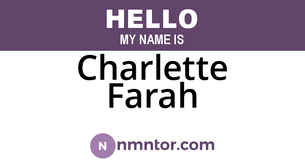 Charlette Farah