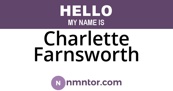 Charlette Farnsworth