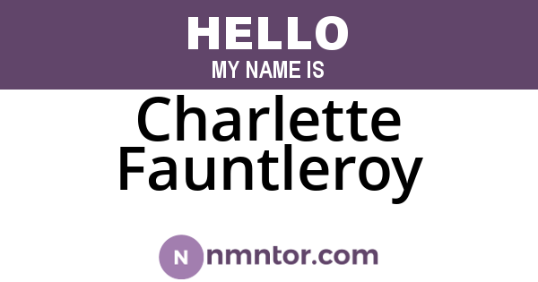 Charlette Fauntleroy