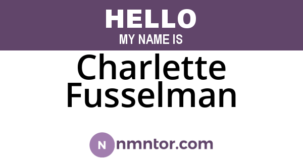 Charlette Fusselman