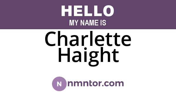 Charlette Haight