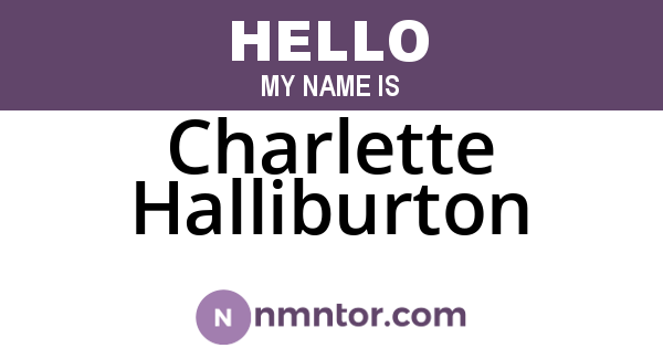 Charlette Halliburton