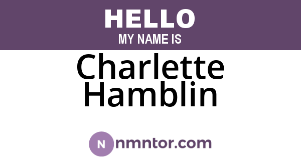 Charlette Hamblin