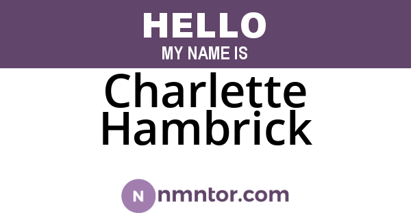 Charlette Hambrick
